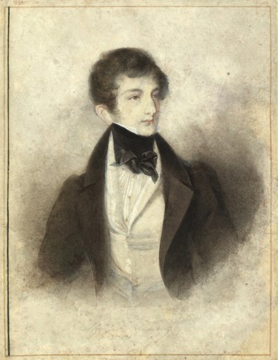 Porträtt av pianisten och kompositören Sigismund Thalberg 1812-1871, 1829. av Karl Joseph Aloys Agricola