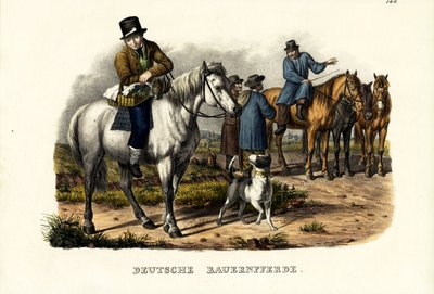 Tyska bondhästar, 1824 av Karl Joseph Brodtmann