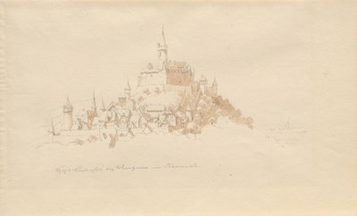 Lindenfels slott nära Weinheim i Odenwald av Karl Julius Von Leypold