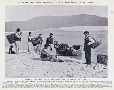 Donegal Fisher Folk som använder Curragh eller Coracle (s/v foto) av Karl Karlovich Piratsky