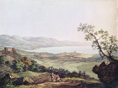 Utsikt över Genève från Saconex i Savojen av Karl Ludwig Hackert