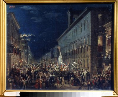 Politisk manifestation i Rom (Politisk manifestation i Rom) - Målning av Karl Pavlovich Briullov (Briullov) (1799-1852) - Olja på duk, 37 x 46 cm av Karl Pavlovich Bryullov