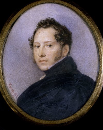 Porträtt av konstnären Sylvester Shchedrin (Sylvester Shchedrin) (1791-1830) (Porträtt av konstnären S. Shchedrin). Verk av Karl Pavlovich Briullov (Bryullov) (1799-1852), akvarell på papper av Karl Pavlovich Bryullov