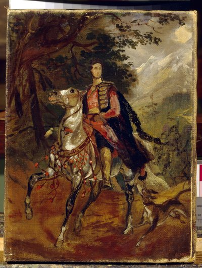 Porträtt av greve Anatole Nikolaievich Demidov (Demidoff), förste prins av San Donato (1812-1870). Målning av Karl Pavlovich Briullov (Bryullov) (1799-1852), olja på duk, cirka 1831. Rysk konst av Karl Pavlovich Bryullov