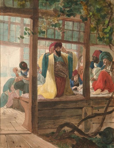 En frisörsalong, ca. 1849 av Karl Pavlovich Bryullov