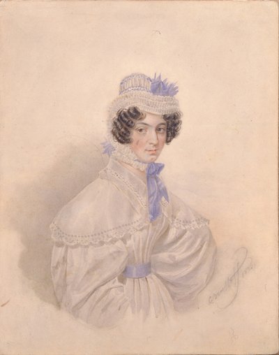 Porträtt av Anna Borisovna Bakunina 1802-1835, 1835 av Karl Pavlovich Bryullov