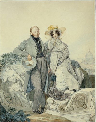 Porträtt av Grigory Nikanorovich och Varvara Alexeyevna Olenin, 1827 av Karl Pavlovich Bryullov