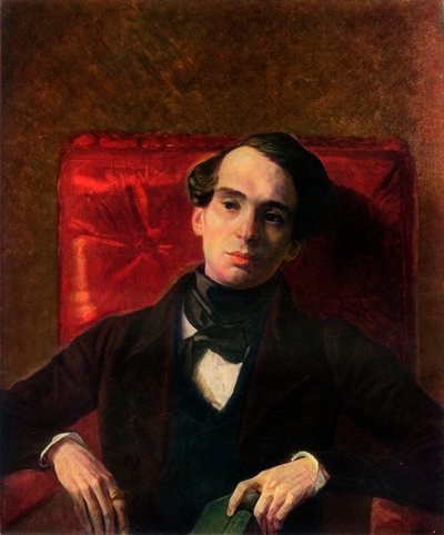 Porträtt av författaren Alexandr Nikolayevich Strugovshchikov, 1840, 1965. av Karl Pavlovich Bryullov