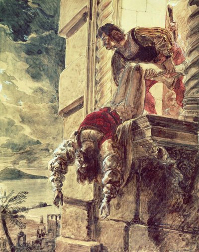 Mordet på prins Andrew av Ungern på uppdrag av drottning Joan I av Neapel av Karl Pavlovich Bryullov