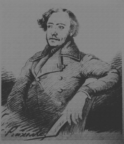 Nikolai Platonovich Ogarev 1813-1877, sid. 1840 av Karl Reichel