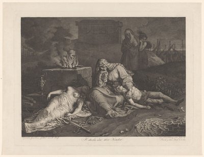 Hecuba sörjer med sina dödade barn Hekuba und ihre Kinder (titel på objekt) av Karl Russ