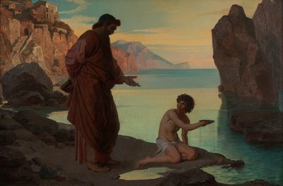 St Augustine med pojkar vid havet av Karl Schönbrunner