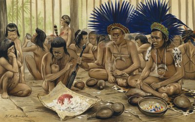 Festival för döda av Bororo-indianerna i centrala Brasilien av Karl Von den Steinen