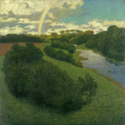 Landskap med en regnbåge i Alster av Karl Wilhelm Arthur Illies
