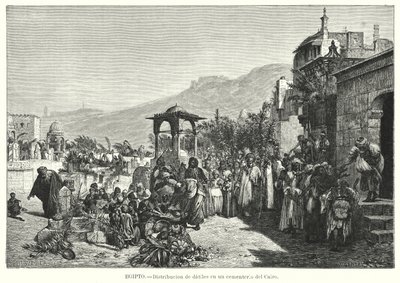 Distribution av datum på en kyrkogård, Kairo, Egypten (litho) av Karl Wilhelm Gentz