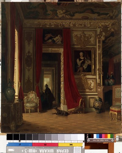 Interiör. Målning av Karl Zimmermann (1796-1820). Olja på duk, 83 x 77 cm. Tysk konst från 1800-talet. Statens M.K. Ciurlionis konstmuseum, Kaunas (Litauen). av Karl Zimmermann