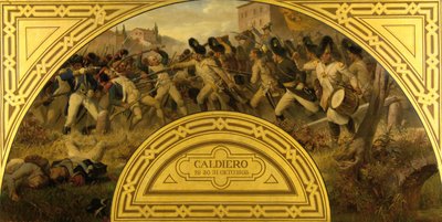 Slaget vid Caldiero 1805 av Karl von Blaas