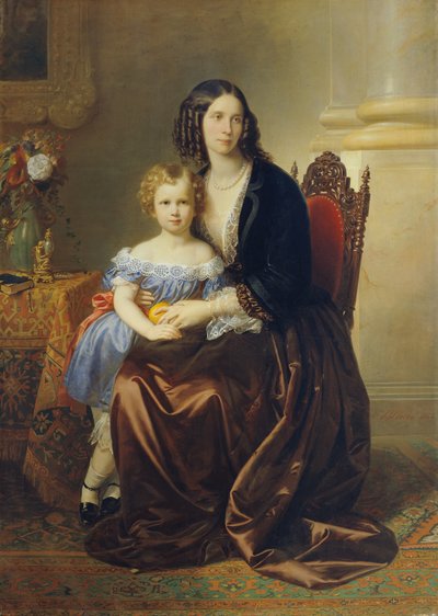 Leonie grevinna Lanckorońska, född grevinna Potocka, med sin son Karl av Karl von Blaas