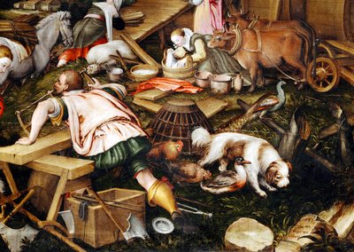Djuren går in i Noas ark ... (målning på duk) av Kaspar the Elder Memberger