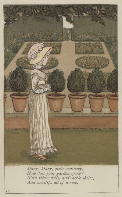Mary, Mary, helt tvärtom (färg litho) av Kate (after) Greenaway