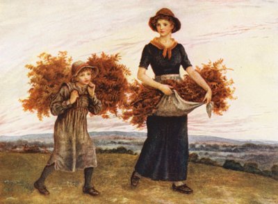 The Bracken Gatherers (färglitografi) av Kate (after) Greenaway