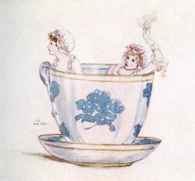 "A calm in a tea-cup" av Kate Greenaway av Kate Greenaway