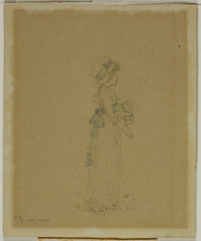 Flicka med katt av Kate Greenaway