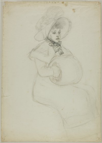 Sittande flicka med muff av Kate Greenaway