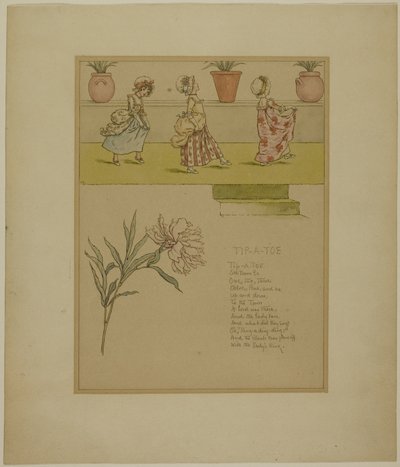 Studie för Tip a Toe, från Marigold Garden av Kate Greenaway