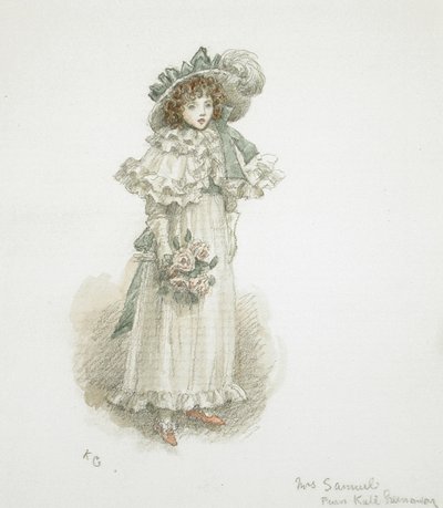 Studie av en fullt påklädd liten flicka av Kate Greenaway