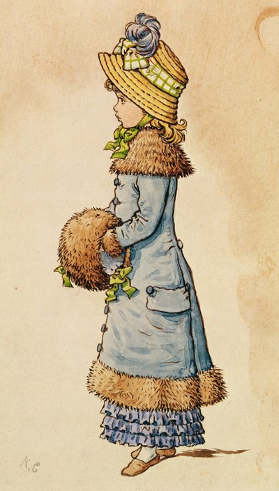 Söndagsbästa - ung tjej i blått av Kate Greenaway