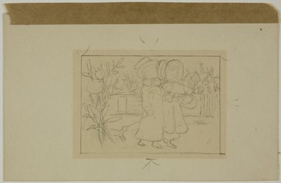 Två figurer som går av Kate Greenaway