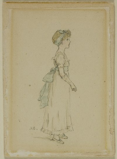 Ung flicka med blå band av Kate Greenaway