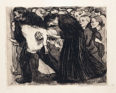 Köra över; Uberfahren, 1910 av Käthe Kollwitz