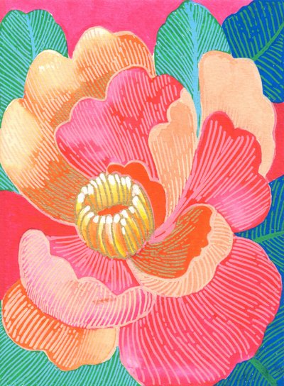 Färgstark tropisk blomma av Katie O'Shea