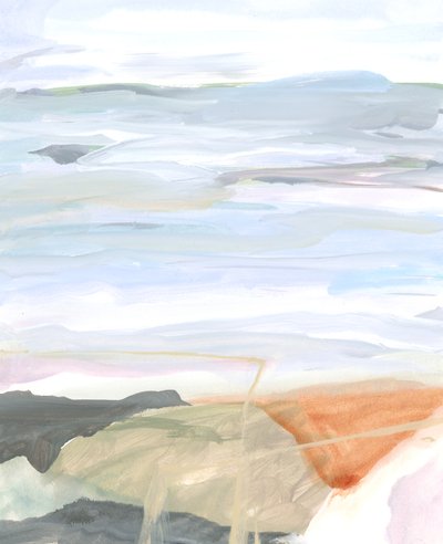 Abstract Landscape V, 2022 (akryl på papper) av Katie Ré Scheidt
