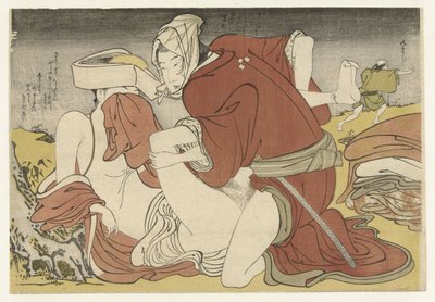 Rover övermannar ung resenär av Katsukawa Shuncho (attributed to)