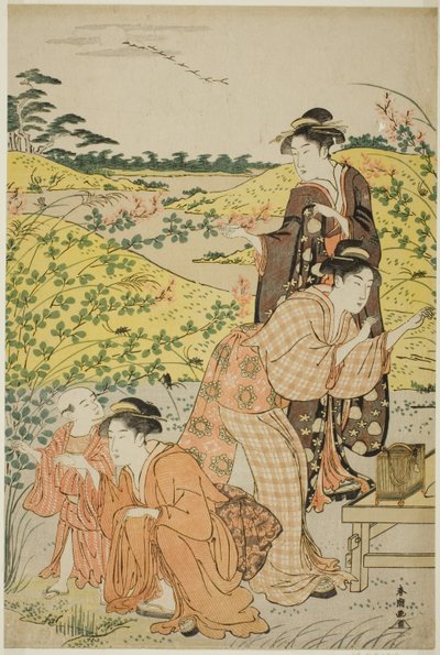 En picknickfest av Katsukawa Shuncho