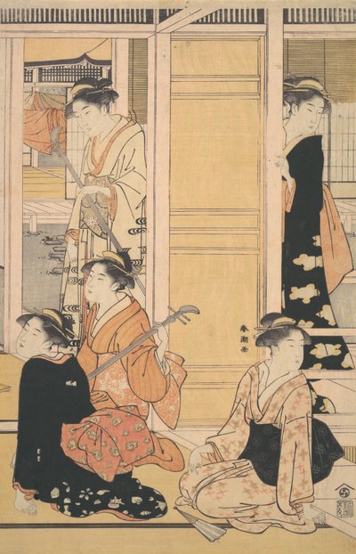 Invändig utsikt, ca. 1788. av Katsukawa Shuncho
