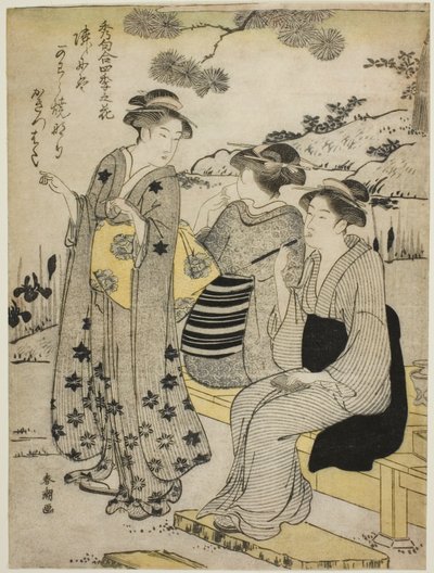 Rabbit-Ear Irises in Autumn, från serien "Choicest Odes upon Flowers of the Four Seasons (Shuku awase, shiki no hana)" av Katsukawa Shuncho