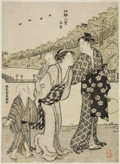 Shinobazu Pond, från serien "Eight Views of Edo (Koto hakkei)" av Katsukawa Shuncho
