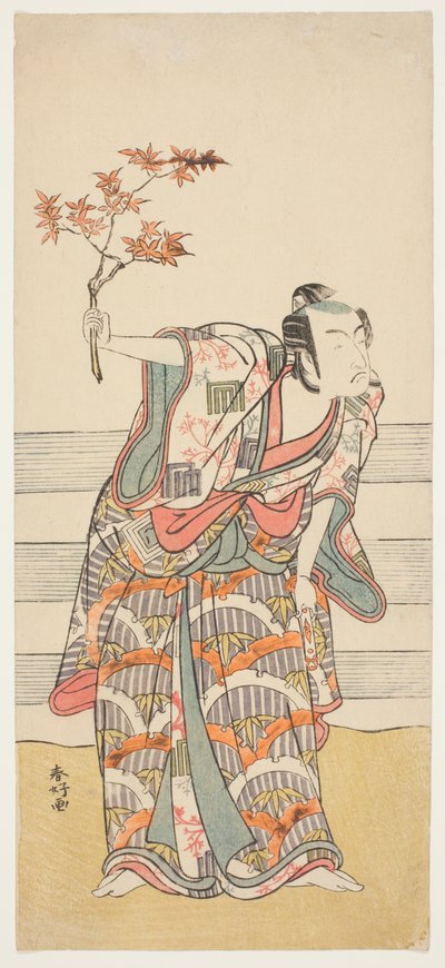 Skådespelaren Ichikawa Monnosuke II i en oidentifierad roll av Katsukawa Shunkо̄