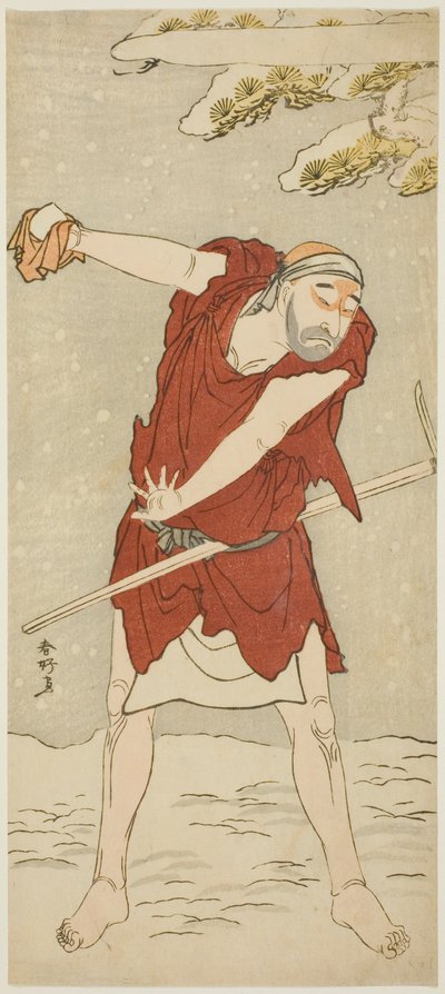 Skådespelaren Onoe Matsusuke I som tiggarmunk i "Courtesan: Kerria Roses at Ide" ("Keisei Ide no yamabuki") av Katsukawa Shunkо̄