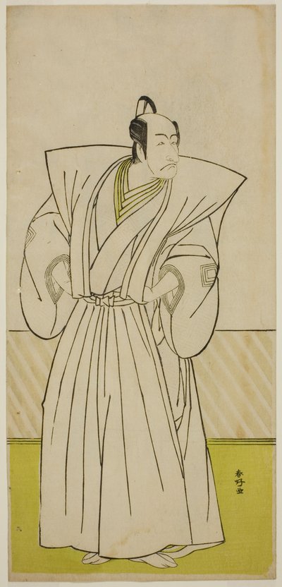 Skådespelaren Ichikawa Danjuro V som Enya Hangan () i pjäsen Kanadehon Chushin Nagori no Kura (), uppförd på Nakamura-teatern () i den nionde månaden 1780 () av Katsukawa Shunkо̄