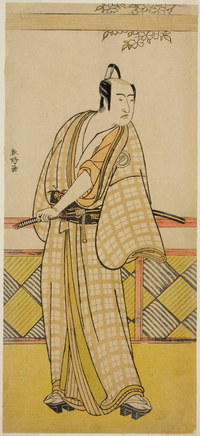 Skådespelaren Sawamura Sojuro III i en oidentifierad roll av Katsukawa Shunkо̄