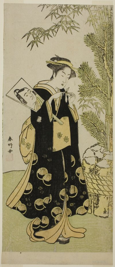 Skådespelaren Segawa Kikunojo III som Otora i pjäsen Ume-goyomi Akebono Soga, uppförd på Ichimura-teatern under den tredje månaden 1780 av Katsukawa Shunkо̄
