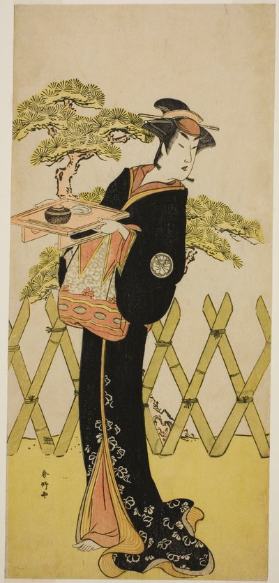 Skådespelaren Segawa Tomisaburo II som Lady Masago (Masago Gozen) () i pjäsen Genji Saiko Kogane no Tachibana (), uppförd på Ichimura-teatern () i den elfte månaden 1788 () av Katsukawa Shunkо̄