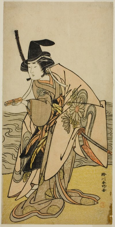 Skådespelaren Yamashita Kinsaku II som Lady Kikusui (Kikusui Gozen) i pjäsen Kaeribana Eiyu Taiheiki, uppförd på Nakamura-teatern i den elfte månaden 1779 av Katsukawa Shunkо̄