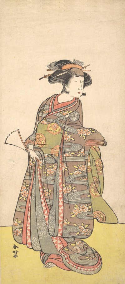 Den första Nakamura Tomijuro som kvinna, troligen 1777. av Katsukawa Shunko