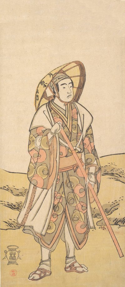 Den tredje Sawamura Sojuro som pilgrim till Kannon Shrine, ca. 1784-88. av Katsukawa Shunko